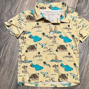 Kids' Yellow Graphic Polo Shirt- Lahaina